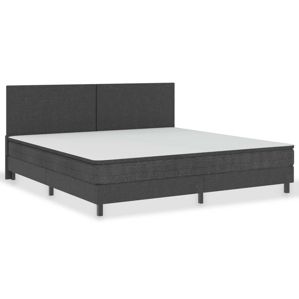 vidaXL Boxspringbett Dunkelgrau Stoff 200x200 cm