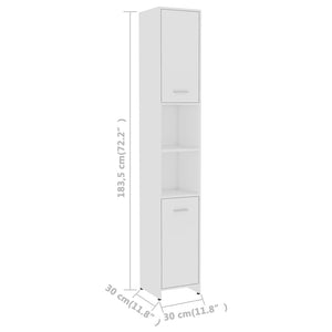 Badezimmerschrank Weiß 30x30x183,5 cm Holzwerkstoff