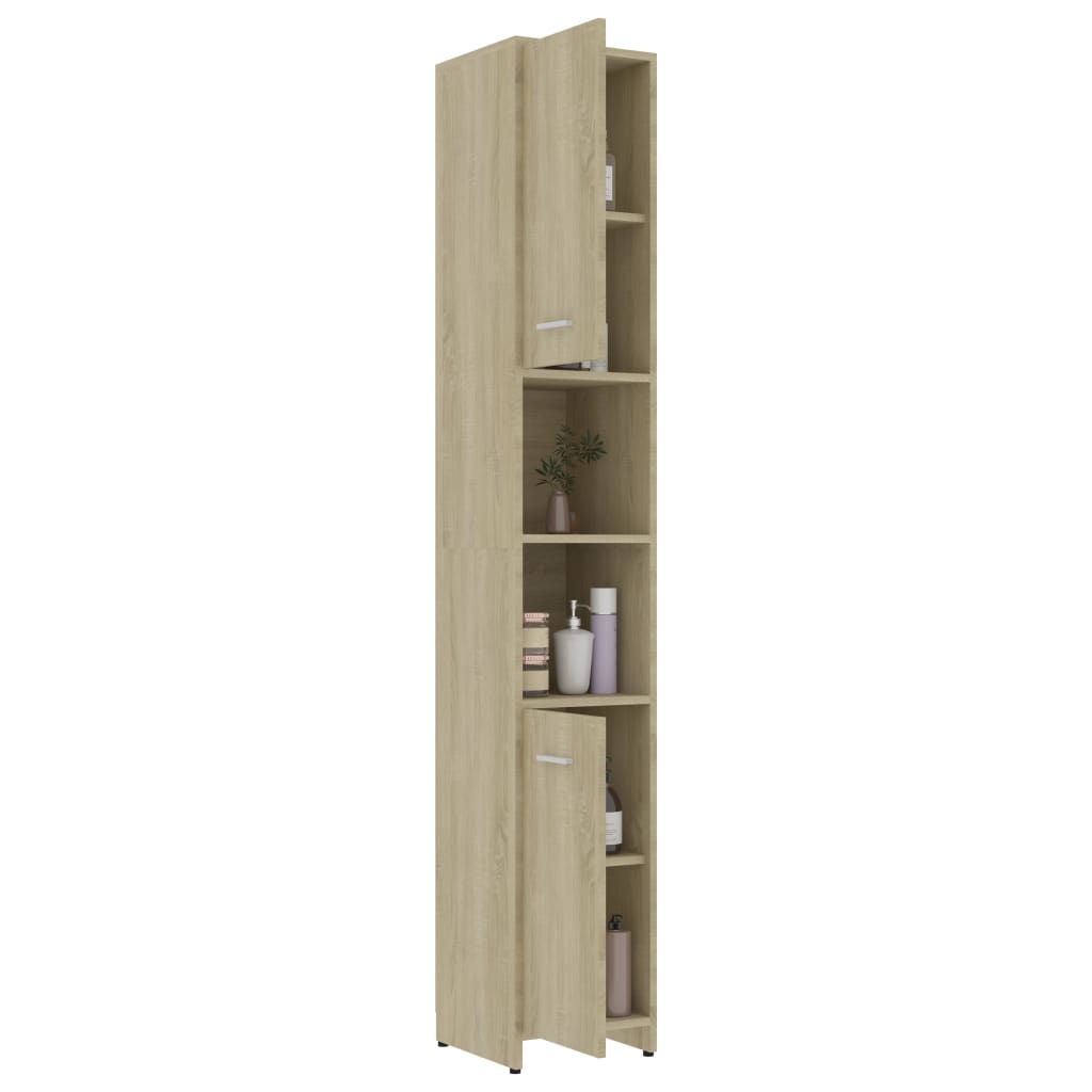 Badezimmerschrank Sonoma-Eiche 30x30x183,5 cm Holzwerkstoff Stilecasa