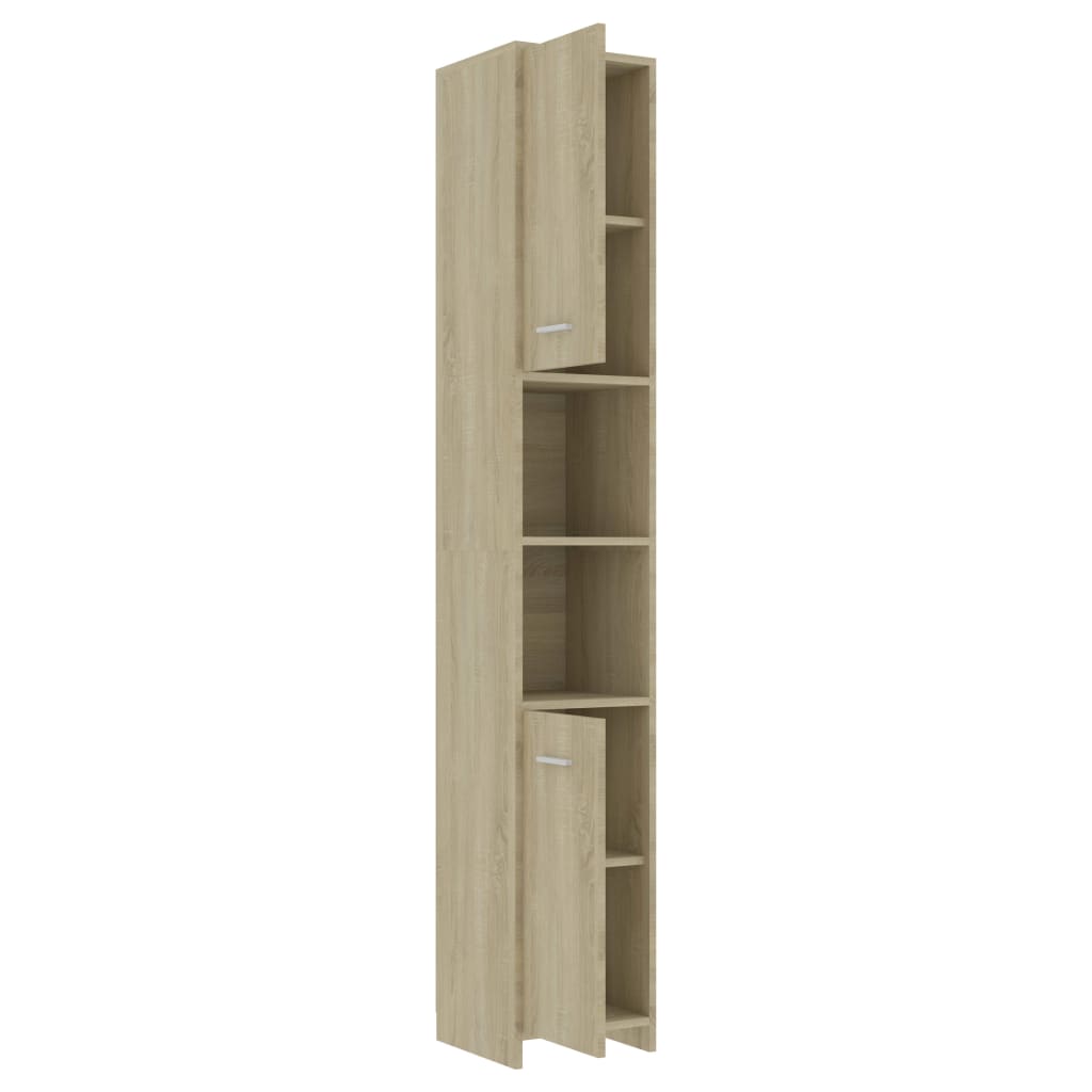 Badezimmerschrank Sonoma-Eiche 30x30x183,5 cm Holzwerkstoff Stilecasa