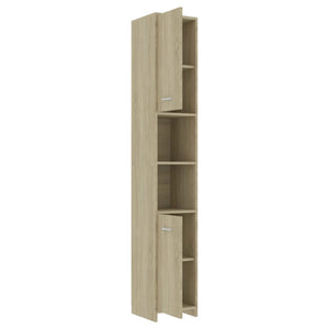 Badezimmerschrank Sonoma-Eiche 30x30x183,5 cm Holzwerkstoff Stilecasa