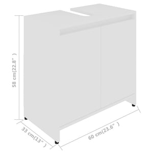 Badezimmerschrank Weiß 60x33x61 cm Holzwerkstoff