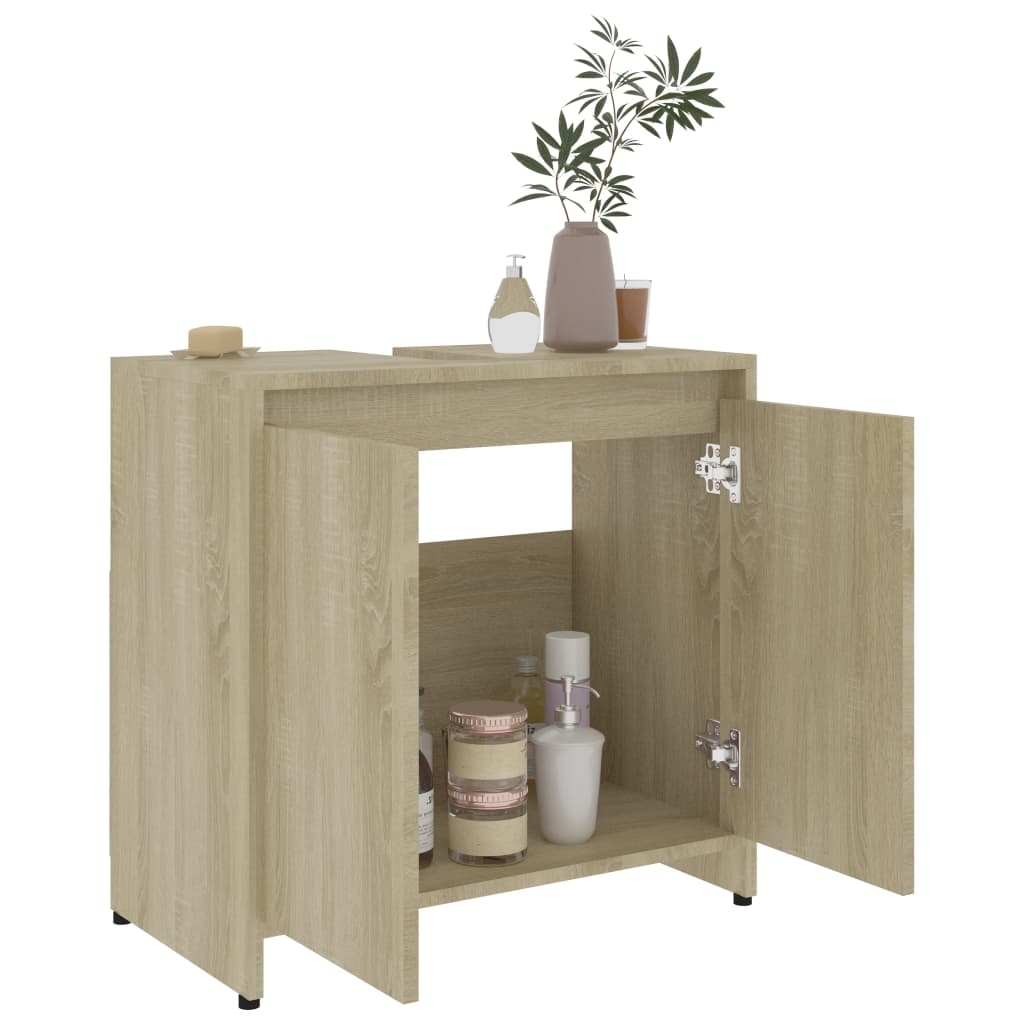 Badezimmerschrank Sonoma-Eiche 60x33x61 cm Holzwerkstoff Stilecasa