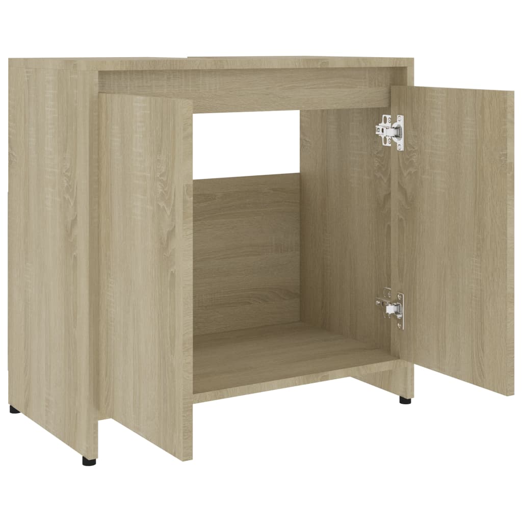 Badezimmerschrank Sonoma-Eiche 60x33x61 cm Holzwerkstoff Stilecasa