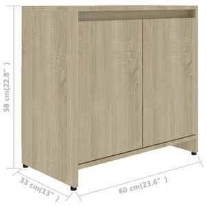 Badezimmerschrank Sonoma-Eiche 60x33x61 cm Holzwerkstoff Stilecasa