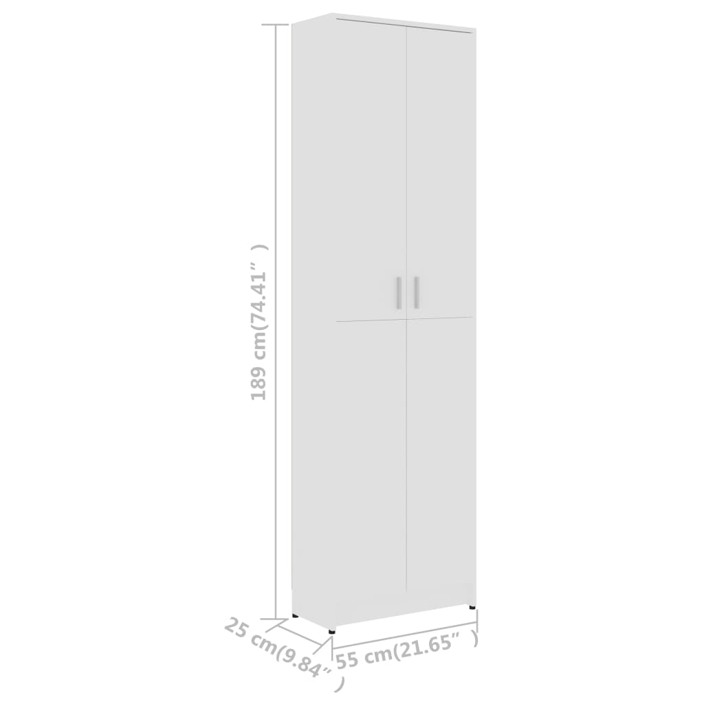 Garderobenschrank Weiß 55x25x189 cm Holzwerkstoff Stilecasa