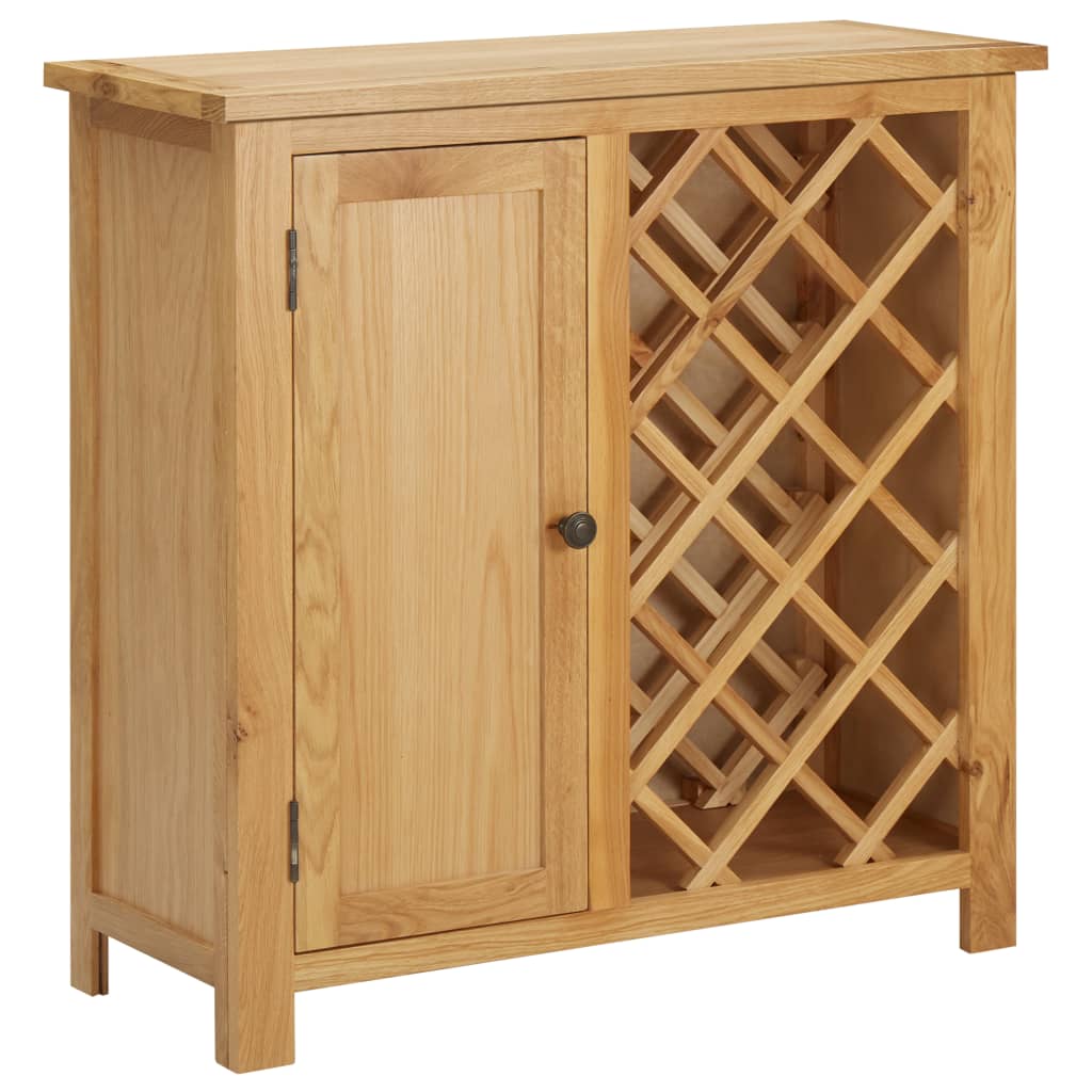 vidaXL Weinschrank für 11 Flaschen 80 x 32 x 80 cm  Eiche Massivholz