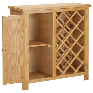 vidaXL Weinschrank für 11 Flaschen 80 x 32 x 80 cm  Eiche Massivholz