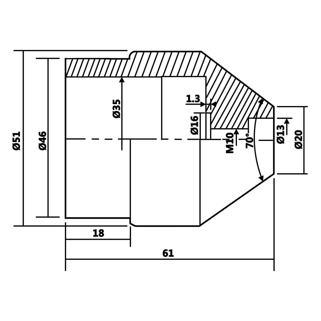 vidaXL Zentrierspitze MT2 20 bis 51 mm