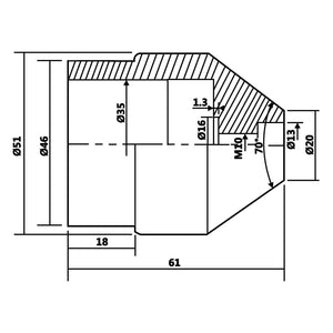 vidaXL Zentrierspitze MT2 20 bis 51 mm