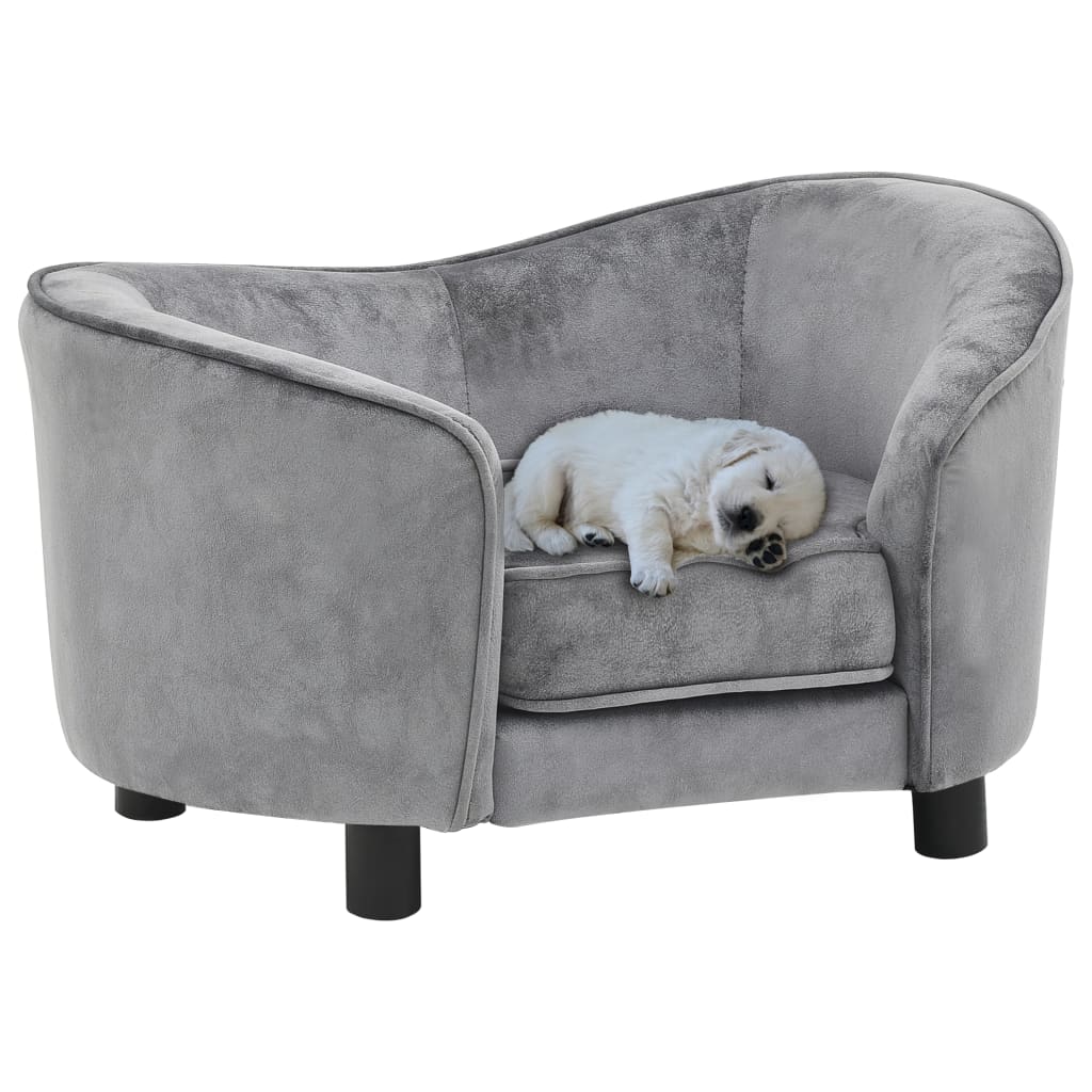 Hundesofa Grau 69x49x40 cm Plüsch