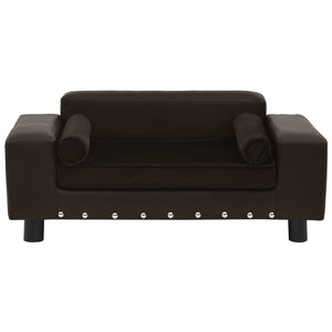 vidaXL Hundesofa Braun 81x43x31 cm Plüsch und Kunstleder