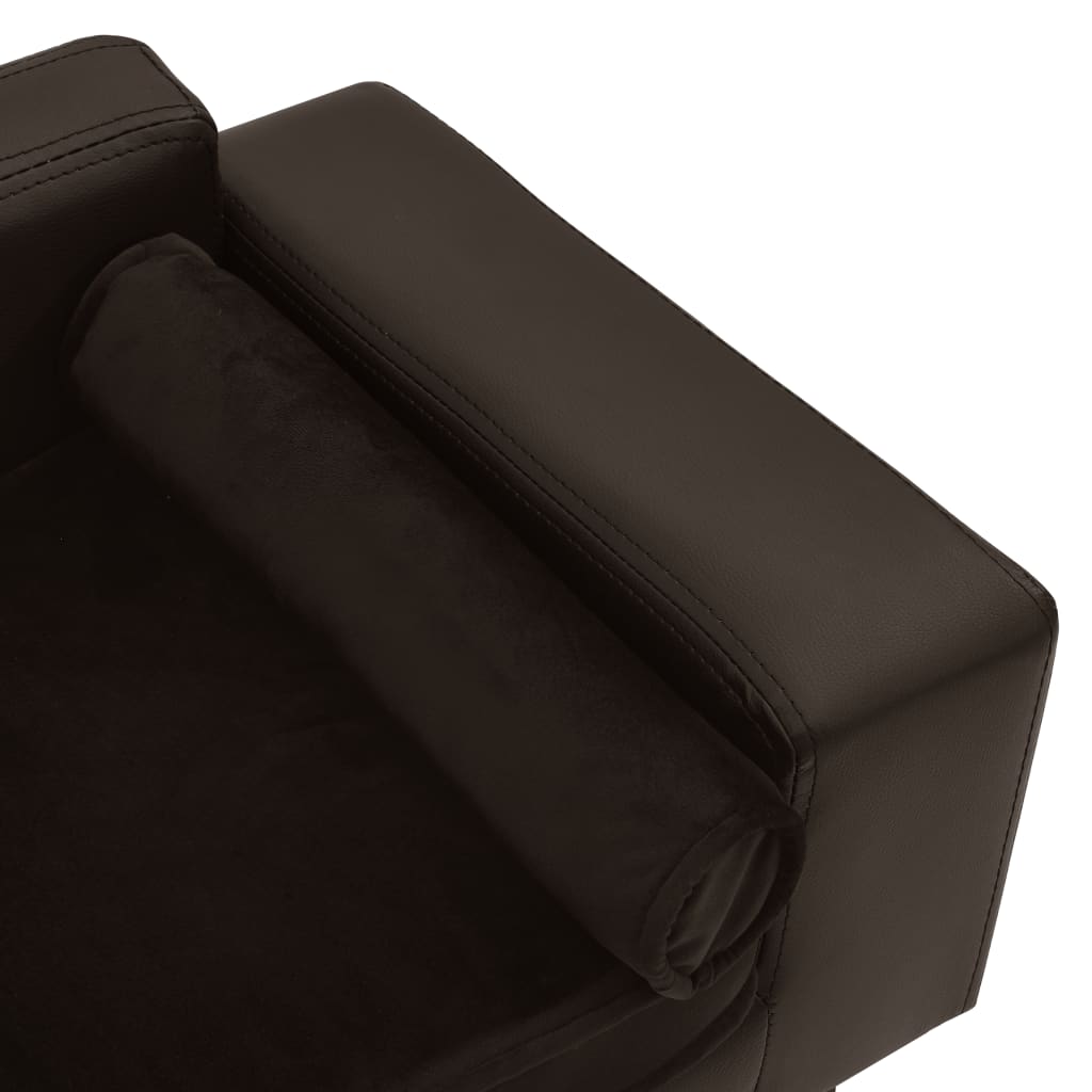 vidaXL Hundesofa Braun 81x43x31 cm Plüsch und Kunstleder