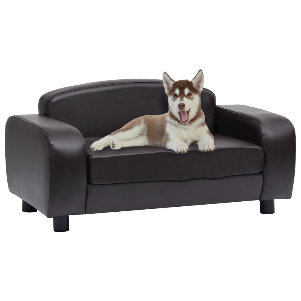 Hundesofa Braun 80x50x40 cm Kunstleder Stilecasa