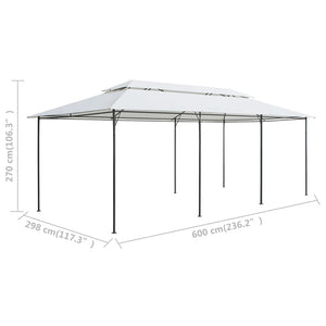 Pavillon 600x298x270 cm Weiß 180g/m² Stilecasa