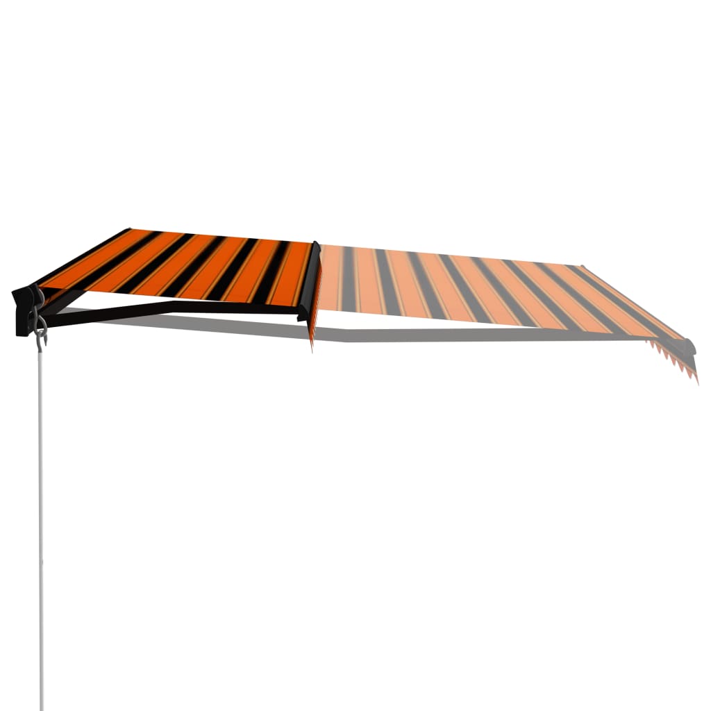 Einziehbare Markise Handbetrieben 450 x 300 cm Orange und Braun VIDAXL