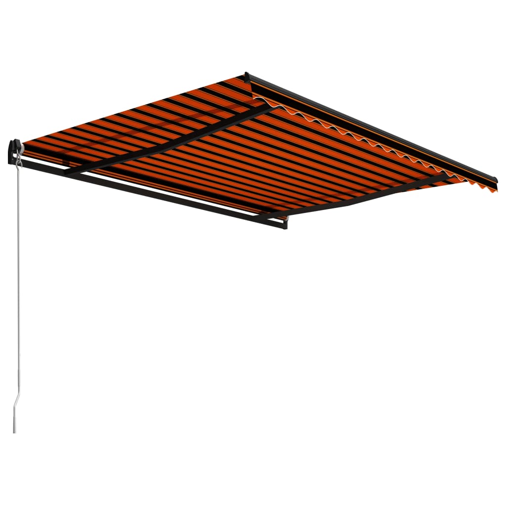 Einziehbare Markise Handbetrieben 450 x 300 cm Orange und Braun VIDAXL