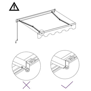 Einziehbare Markise Handbetrieben 450 x 300 cm Orange und Braun VIDAXL