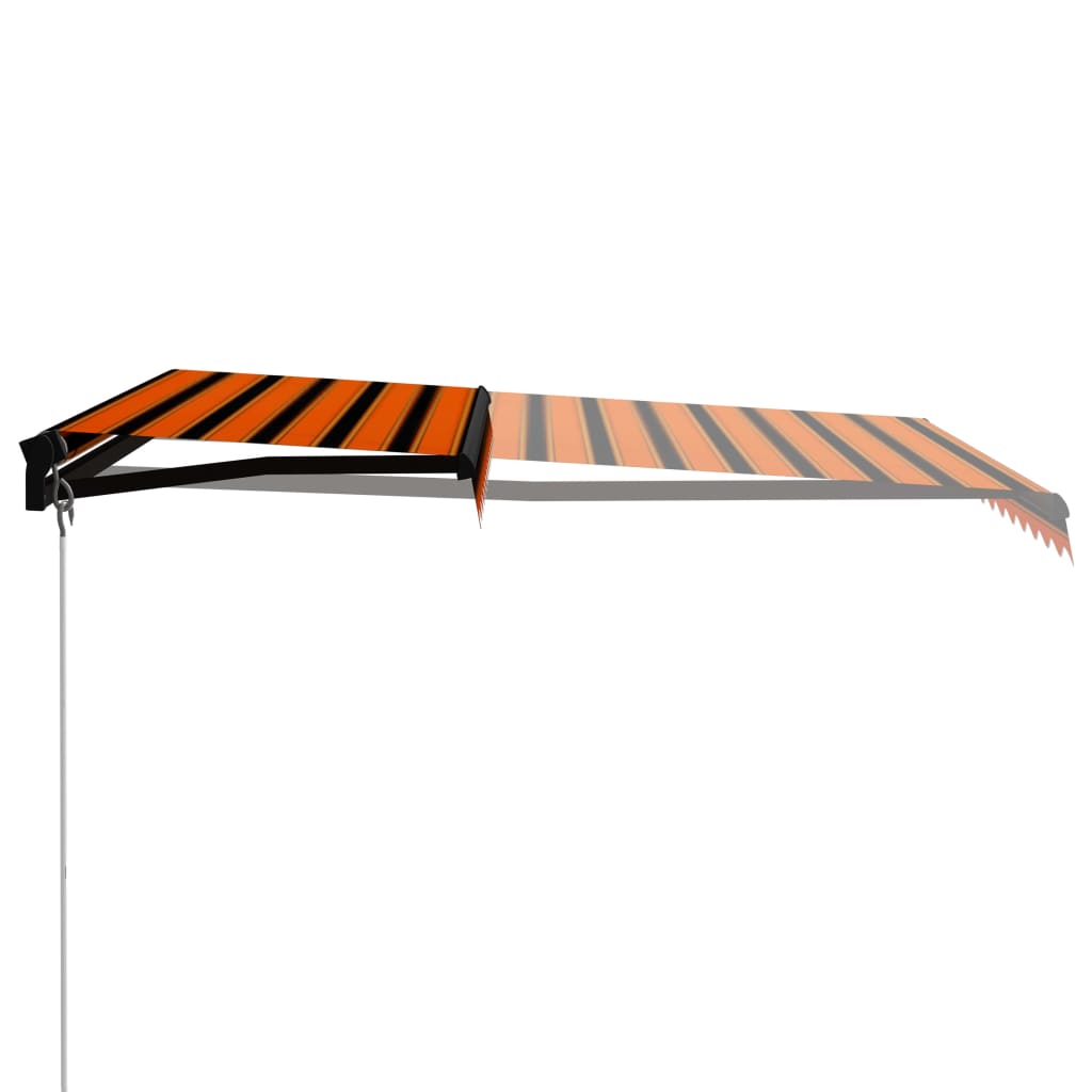 vidaXL Markise Manuell Einziehbar LED 350x250 cm Orange & Braun