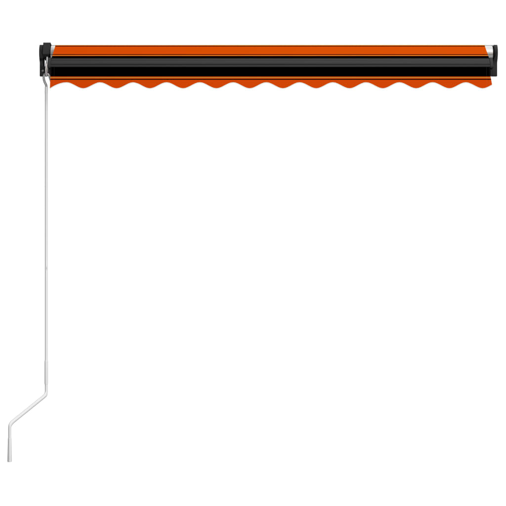 vidaXL Markise Manuell Einziehbar LED 350x250 cm Orange & Braun