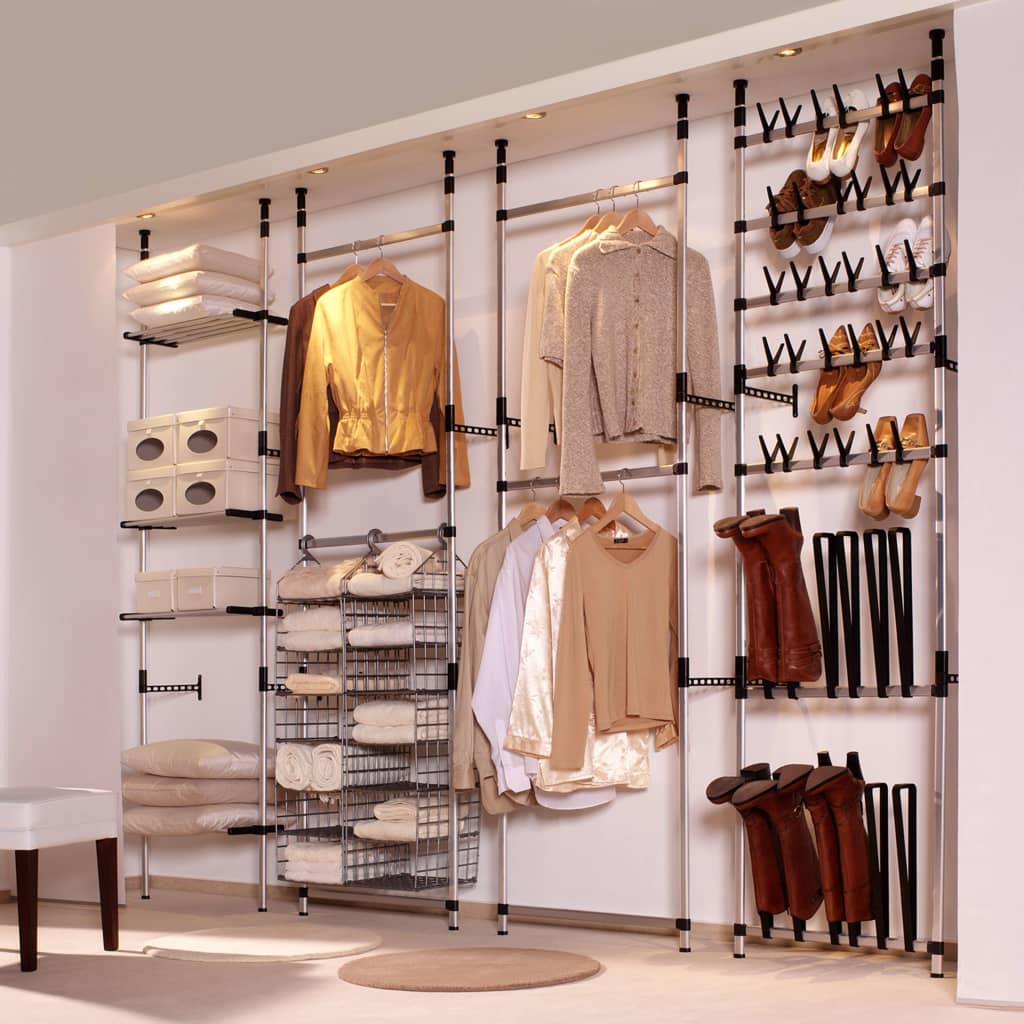 Teleskop-Garderobe mit Stangen Aluminium Stilecasa