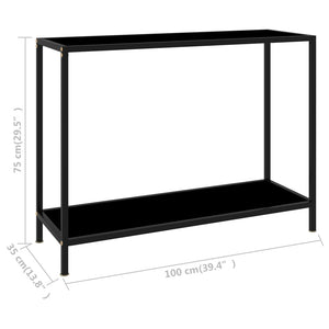 vidaXL Konsolentisch Schwarz 100x35x75 cm Hartglas