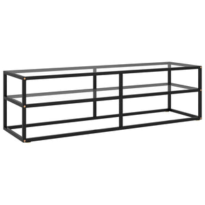 TV-Schrank Schwarz mit Hartglas 140x40x40 cm