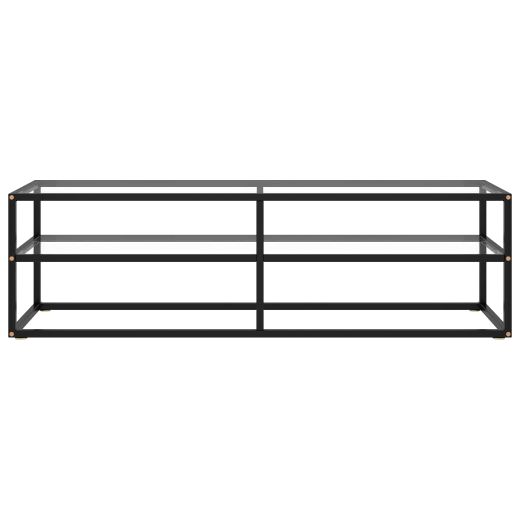 TV-Schrank Schwarz mit Hartglas 140x40x40 cm