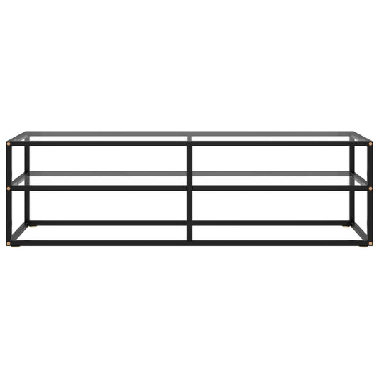 TV-Schrank Schwarz mit Hartglas 140x40x40 cm