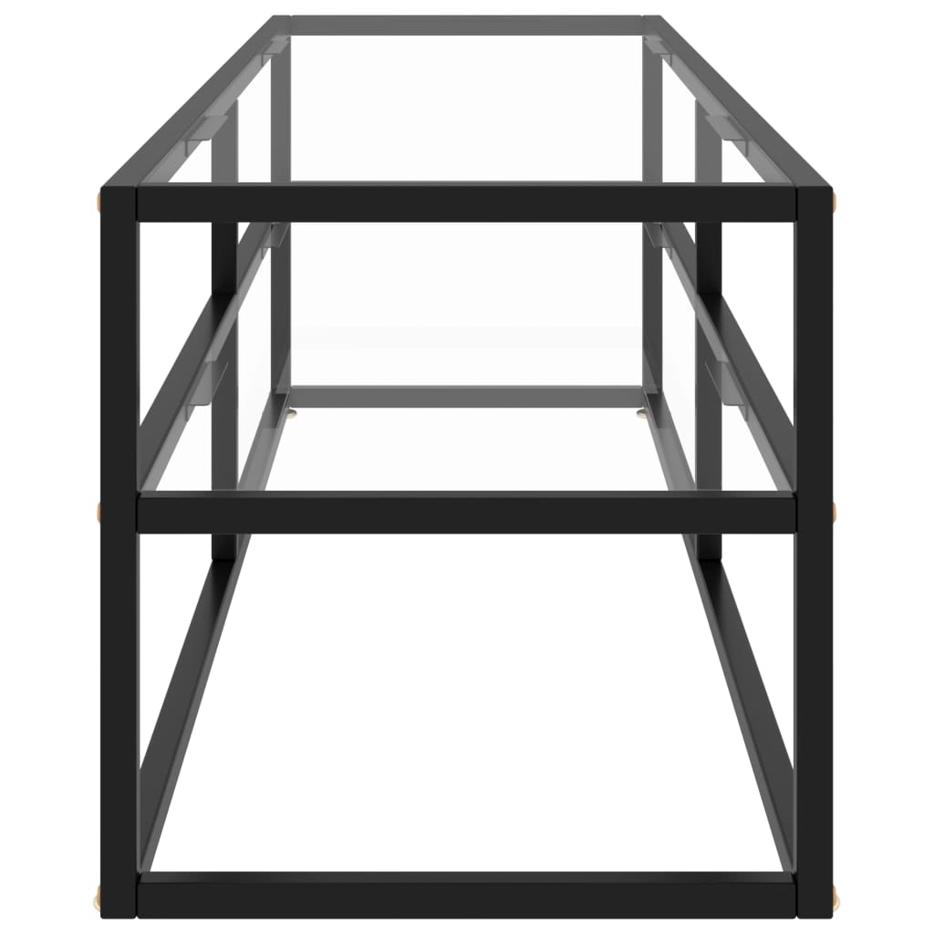 TV-Schrank Schwarz mit Hartglas 140x40x40 cm