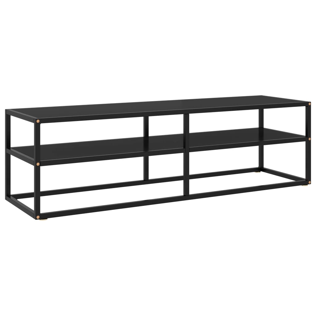 vidaXL TV-Schrank Schwarz mit Schwarzem Hartglas 140x40x40 cm