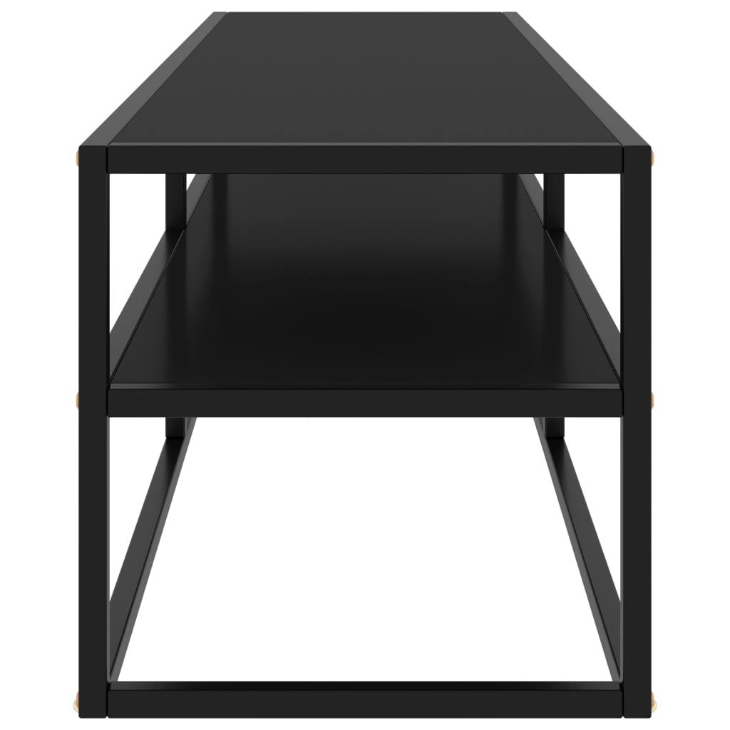 vidaXL TV-Schrank Schwarz mit Schwarzem Hartglas 140x40x40 cm