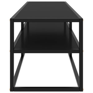 vidaXL TV-Schrank Schwarz mit Schwarzem Hartglas 140x40x40 cm