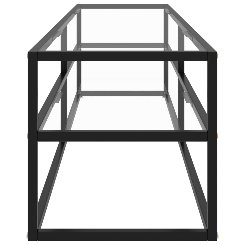 TV-Schrank Schwarz mit Hartglas 160x40x40 cm