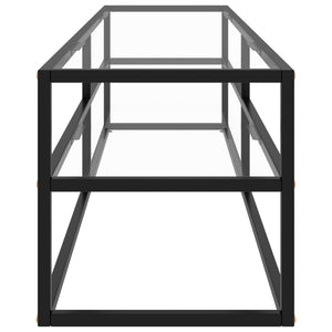 TV-Schrank Schwarz mit Hartglas 160x40x40 cm