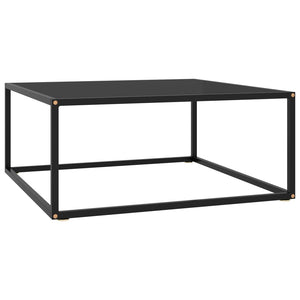 vidaXL Couchtisch Schwarz mit Schwarzem Glas 80x80x35 cm