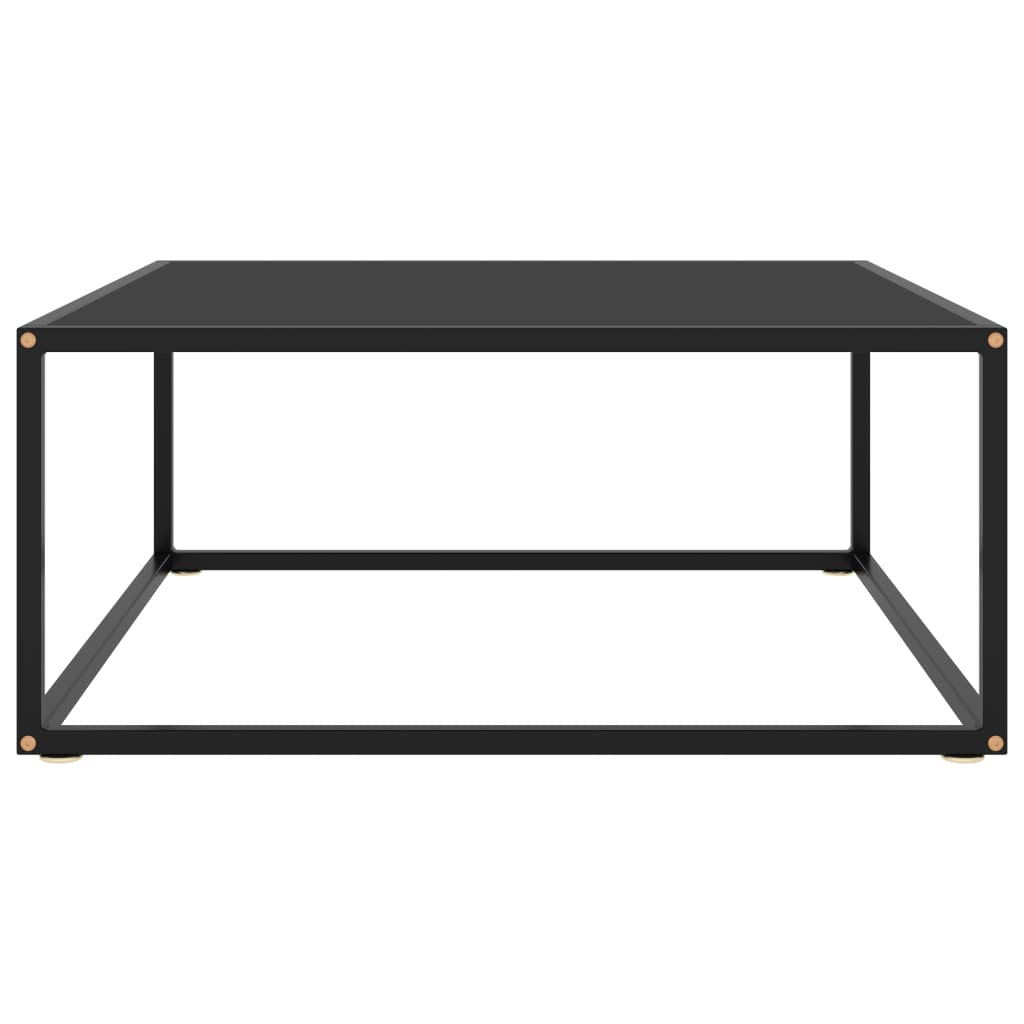 vidaXL Couchtisch Schwarz mit Schwarzem Glas 80x80x35 cm