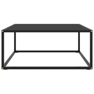 vidaXL Couchtisch Schwarz mit Schwarzem Glas 80x80x35 cm