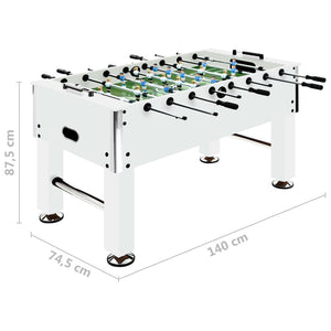 Kickertisch Stahl 60 kg 140x74,5x87,5 cm Weiß Stilecasa