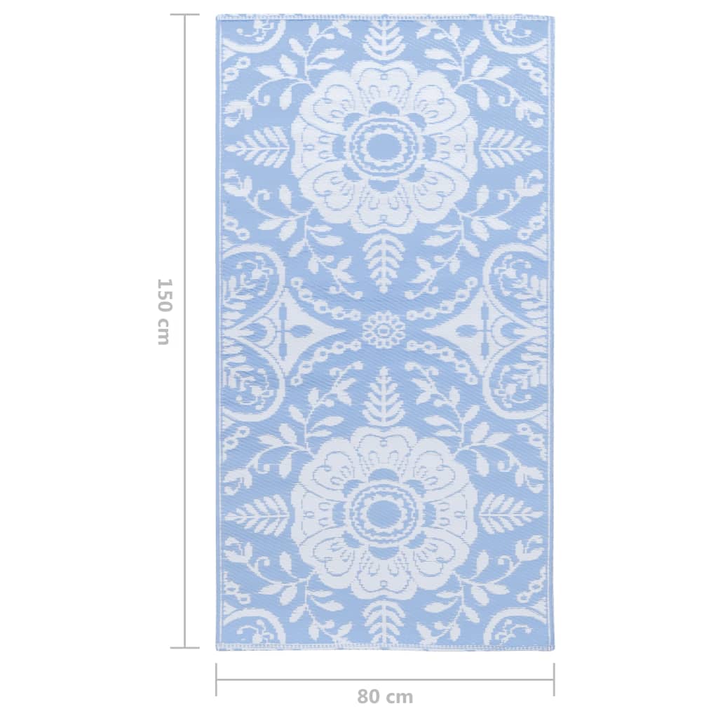 vidaXL Outdoor-Teppich ARAKIL Babyblau 80x150 cm PP