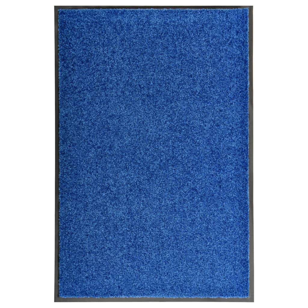 vidaXL Fußmatte Waschbar Blau 60x90 cm