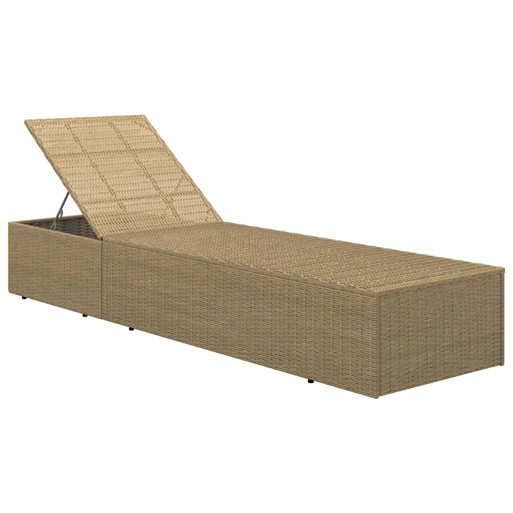 Sonnenliege Poly Rattan Braun und Dunkelgrau Stilecasa