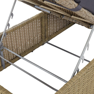 Sonnenliege Poly Rattan Braun und Dunkelgrau Stilecasa