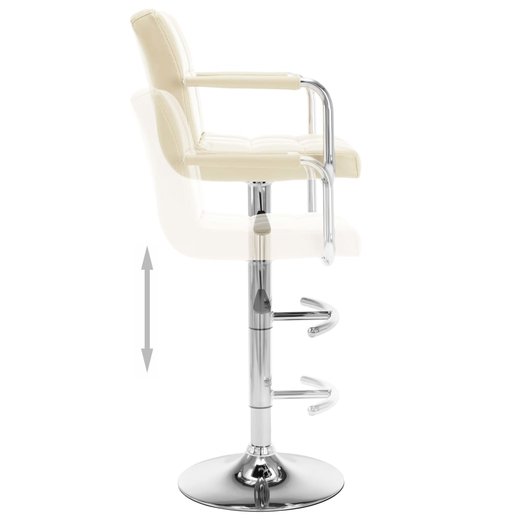 vidaXL Barhocker 2 Stk. Creme Kunstleder