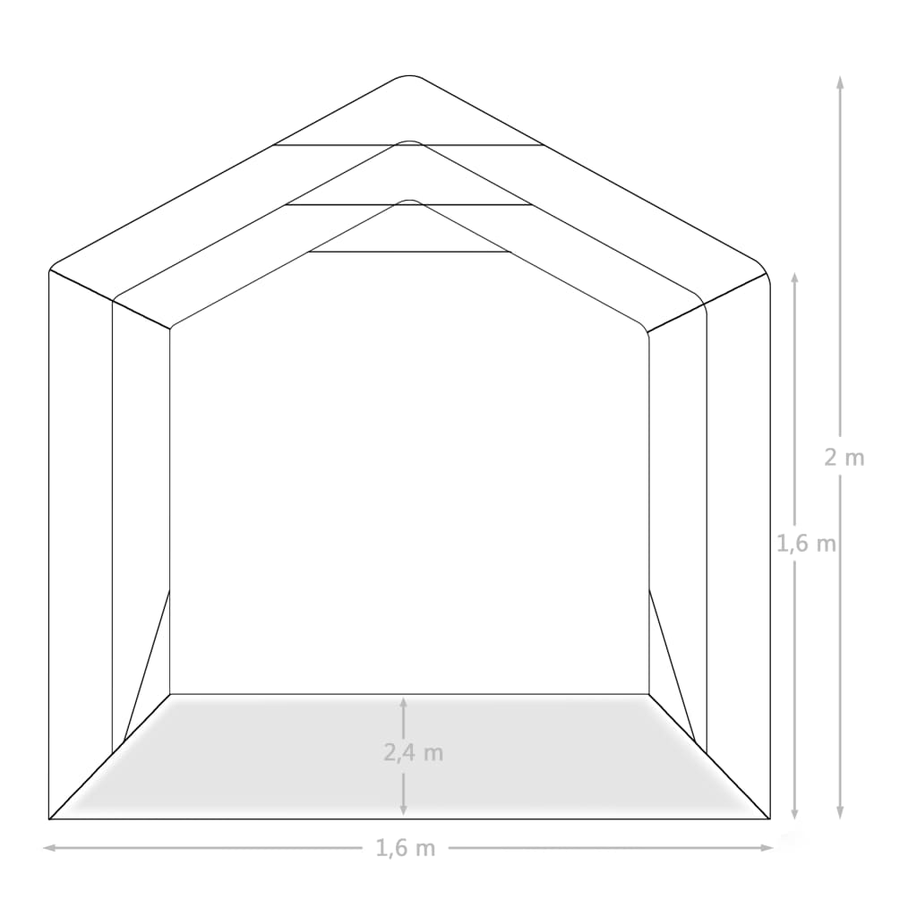 Garagenzelt PVC 1,6x2,4 m Grün Stilecasa