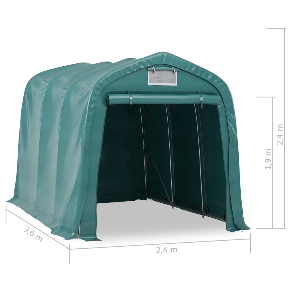 Garagenzelt PVC 2,4x3,6 m Grün