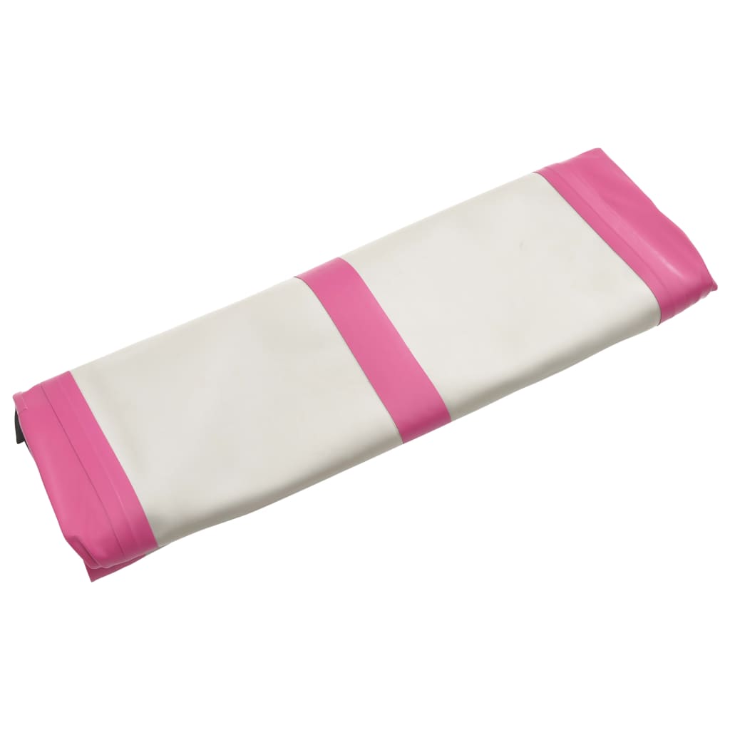 Aufblasbare Gymnastikmatte mit Pumpe 500x100x15 cm PVC Rosa Stilecasa