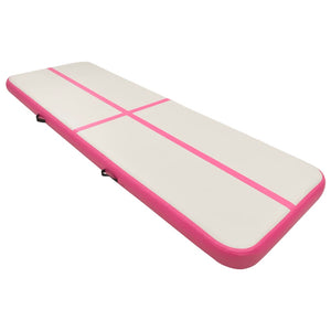 Aufblasbare Gymnastikmatte mit Pumpe 500x100x15 cm PVC Rosa Stilecasa