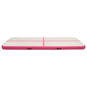 Aufblasbare Gymnastikmatte mit Pumpe 500x100x15 cm PVC Rosa Stilecasa