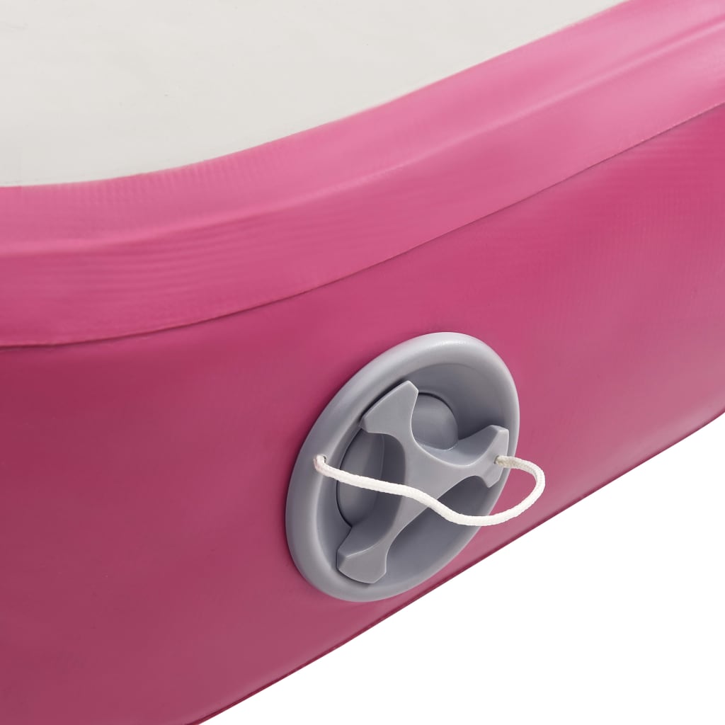 Aufblasbare Gymnastikmatte mit Pumpe 500x100x15 cm PVC Rosa Stilecasa